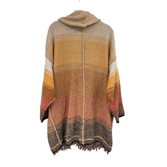 FREE PEOPLE XS SUNSET OVERSIZE KNIT FRIGE LONG SEEVE BUTTON FRONT CARDIGAN - Picture 2 of 6